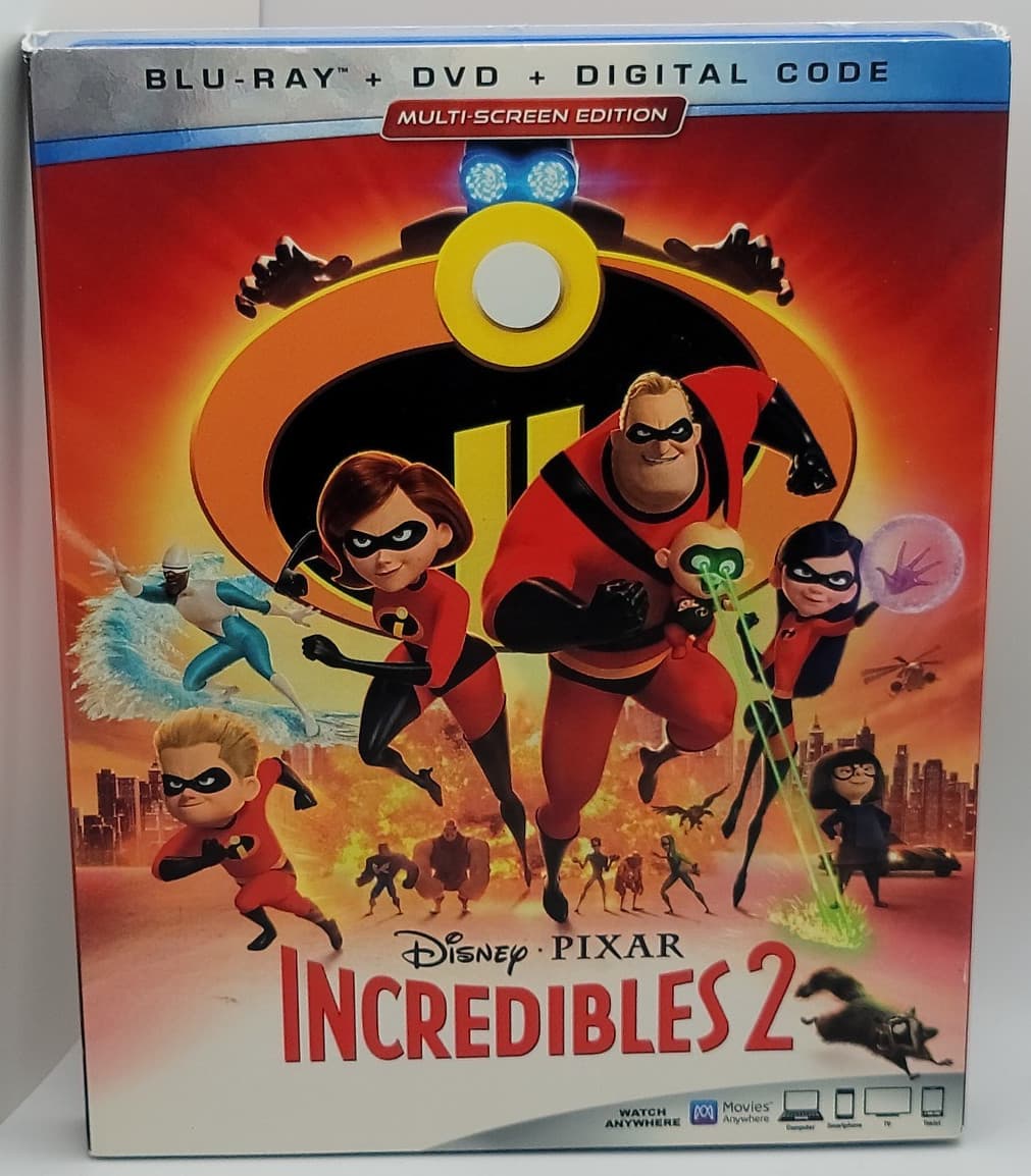 Incredibles 2 | Blu-ray | 2018 | Pixar | Holly Hunter | Slipcover | Fast Ship