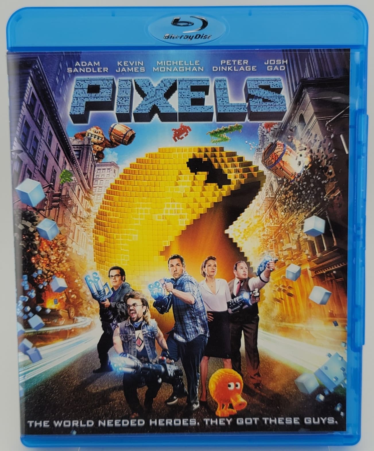 Pixels Blu-ray | Adam Sandler Kevin James | Pac-Man | VG Cond | Fast Shipping