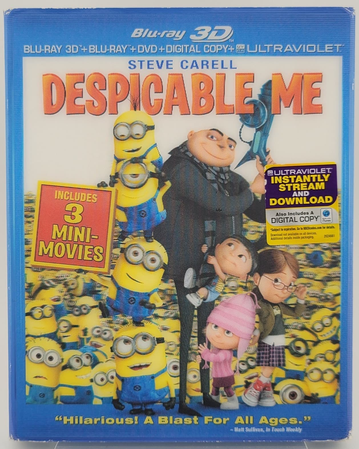 Despicable Me | Blu-ray 3D Combo | Steve Carell | Mini-Movies | G+ Fast Ship