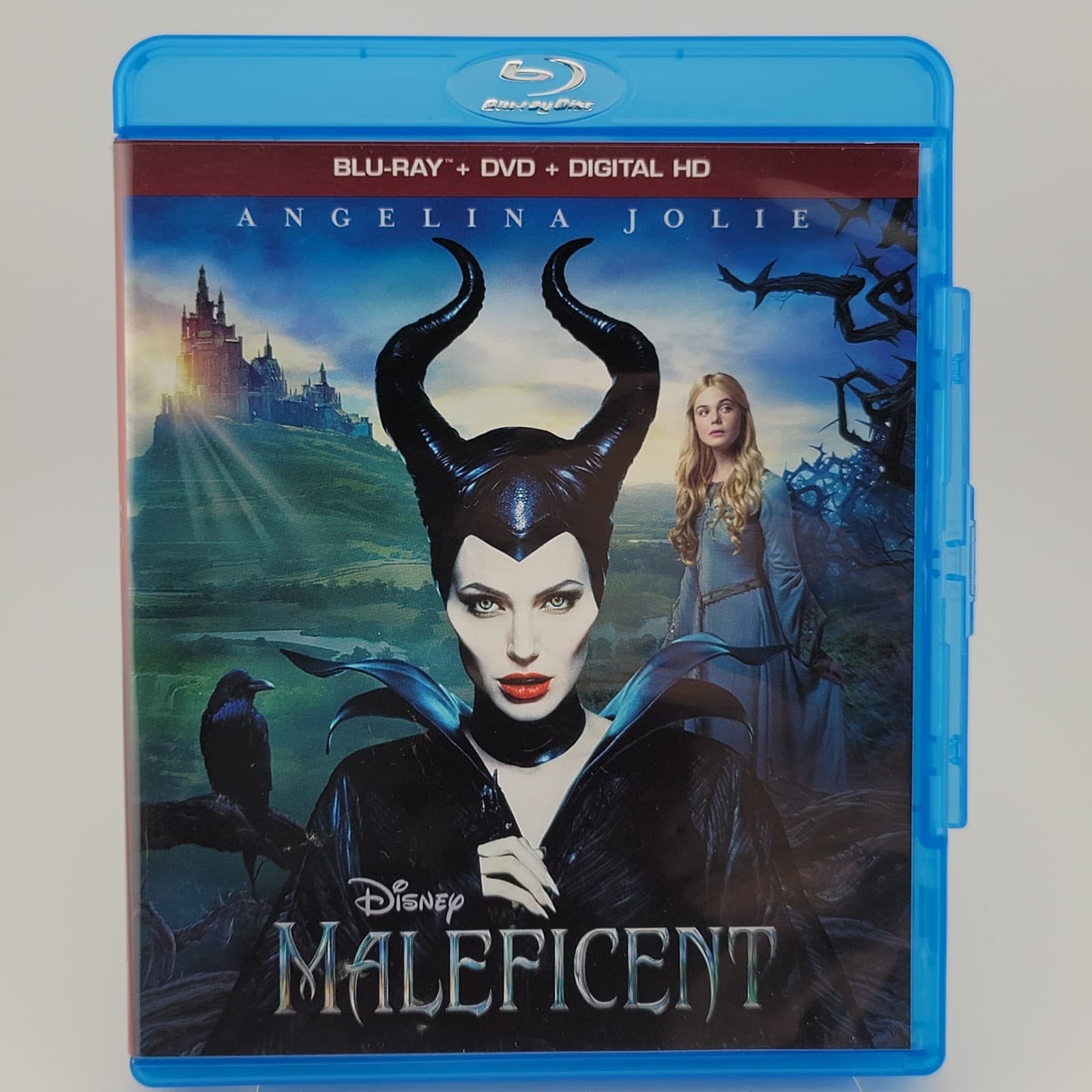 Maleficent | Disney Blu-ray + DVD | Angelina Jolie Elle Fanning | VG | Fast Ship