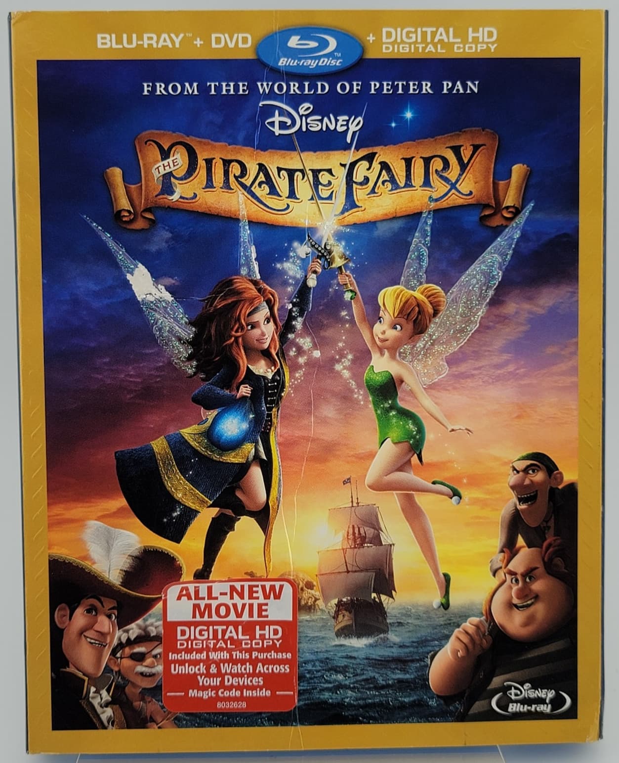 The Pirate Fairy | Disney Blu-ray DVD | Tinker Bell Hiddleston | VG | Fast Ship
